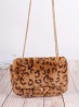 Leopard Print Plush Drawstring Purse